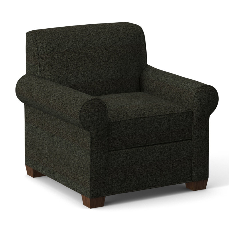 Finn Upholstered Armchair, Montana Walnut, Dorset Charcoal