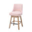 Ensemble de 2 tabourets de bar pivotants à 360 ° à hauteur de comptoir de 26 po avec dossier, tabourets de bar style Mid-Century rembourrés avec pieds en bois massif pour îlot de cuisine, rose-133276210