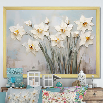 " Minimalism White Daffodils "