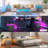 Modern LED Light Nightstand with Charging Station & 2 Drawers-1021746799
