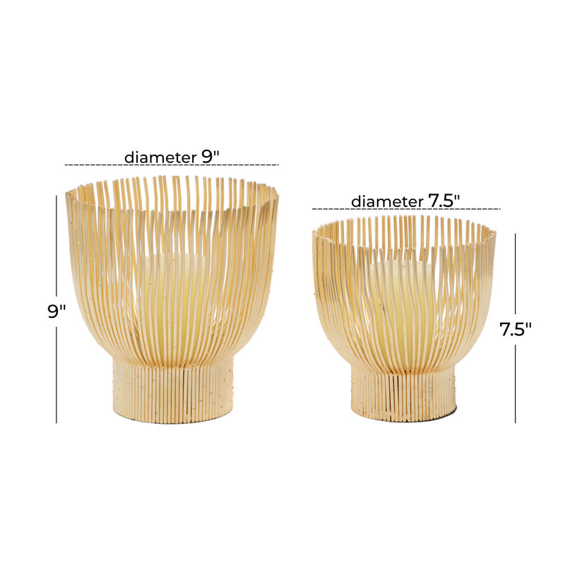 Porte-bougie en métal crème 2 pièces Cosmoliving By Cosmopolitan