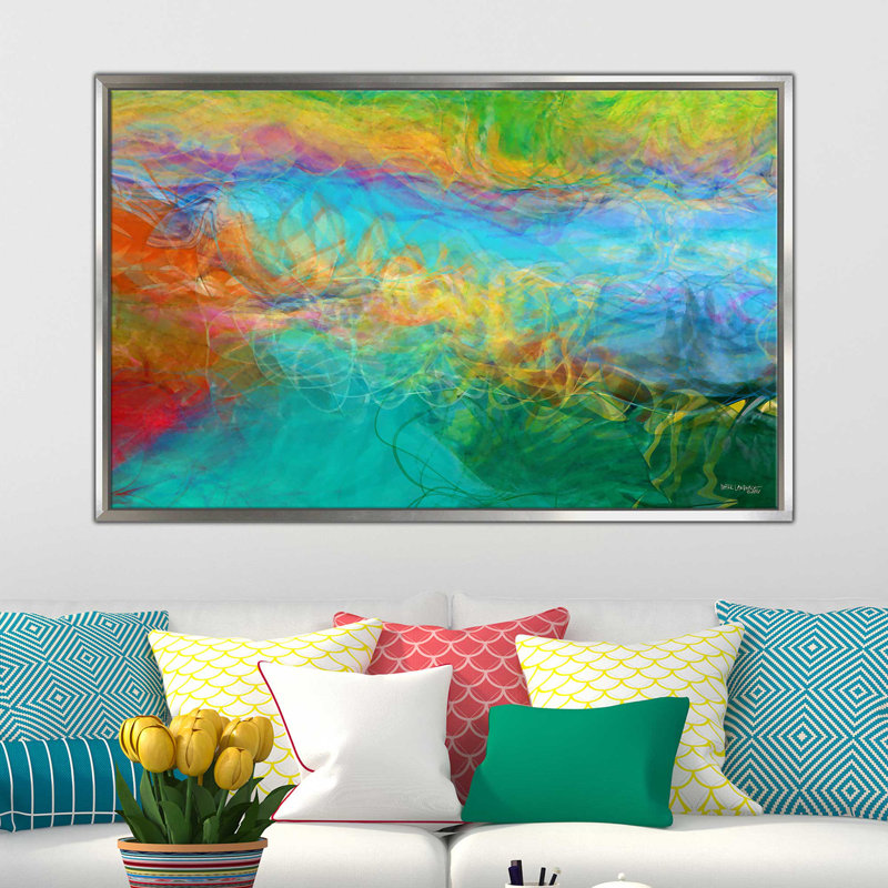 «Across the Way», reproduction d'art, H 21,5 po x l 33,5 po x P 2 po, Cadre flottant argent