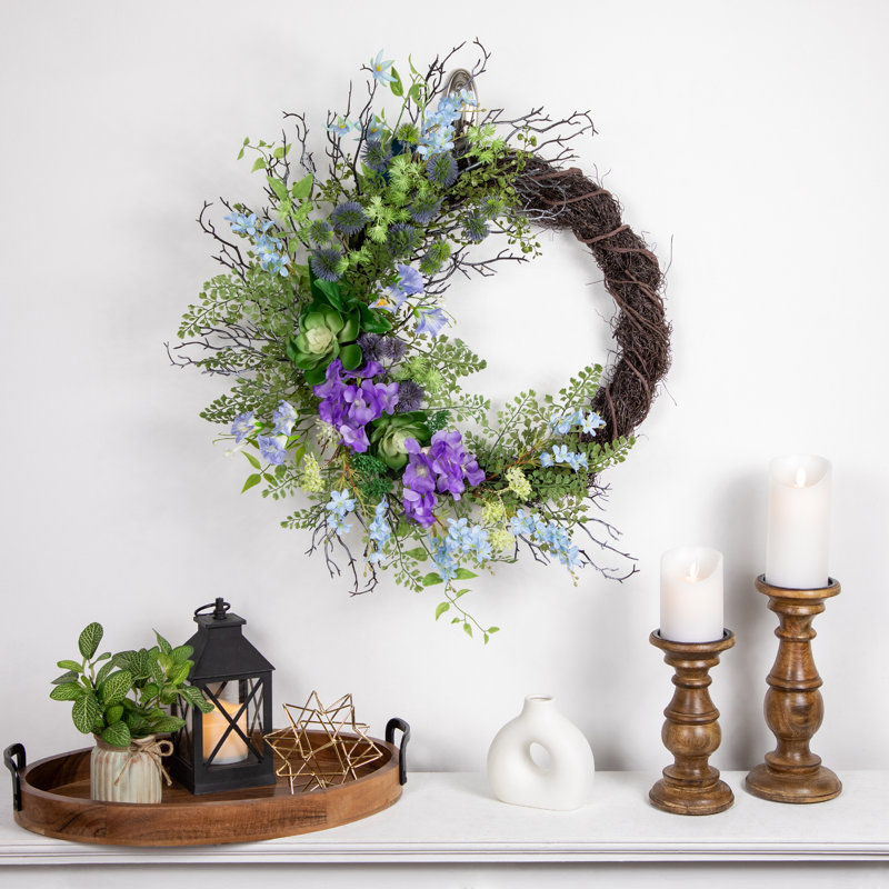 Faux Twig Polyester 24'' Wreath