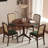 Brown Round Solid Wood Dining table-1285210419