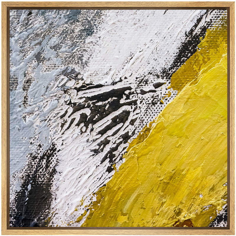 Jaune, blanc, noir, effet texturé, coups de peinture, formes abstraites, minimalisme dramatique, Naturel