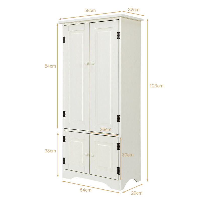 Carennac 123 cm H Standard Pantry / Tall Cabinet, White