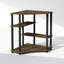 Étagère d'angle polyvalente Furinno Turn-N-Tube, présentoir, bibliothèque, noyer Columbia / noir-441602674