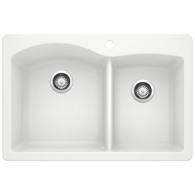 Diamond SILGRANIT 33" L x 22" W Double Bowl Drop-in/Undermount Kitchen Sink