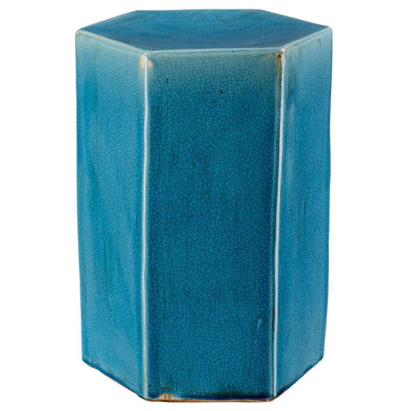 Bitania End Table, Turquoise, 10" H x 11.5" W x 14" D