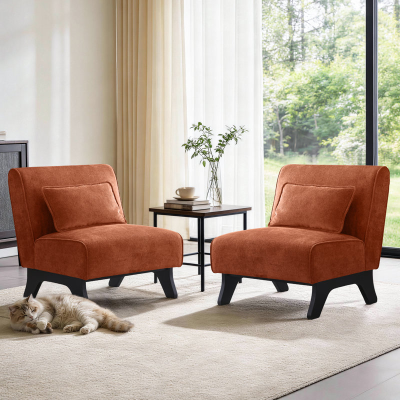 Upholstered Accent Chair, Orange
