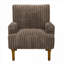 Fauteuil d'appoint rembourré large en velours côtelé large avec pieds en bois massif