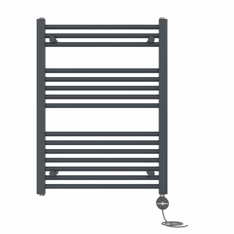 Delyth Heated Towel Rails, 80cm H x 60cm W x 3cm D, Anthracite