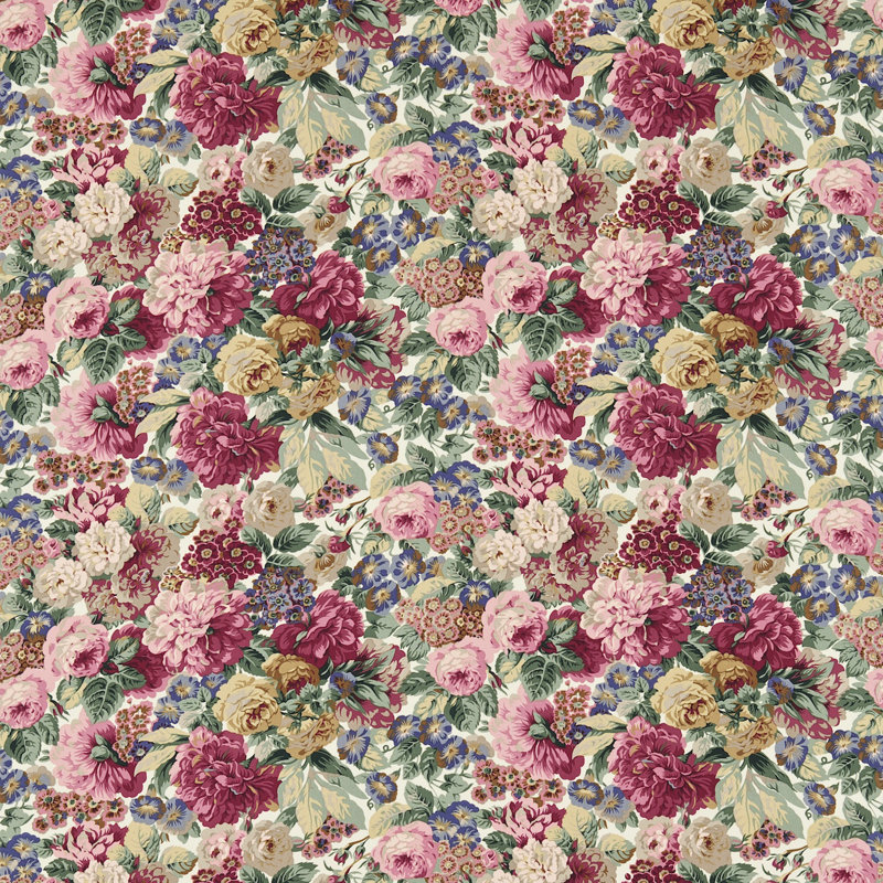 Rose & Peony Fabric, Red