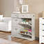 Range-chaussures avec 2 tiroirs, 4 tiroirs rabattables, range-chaussures autoportant avec tablette réglable, range-chaussures pour vestibule, vestibule, range-chaussures mince - blanc antique