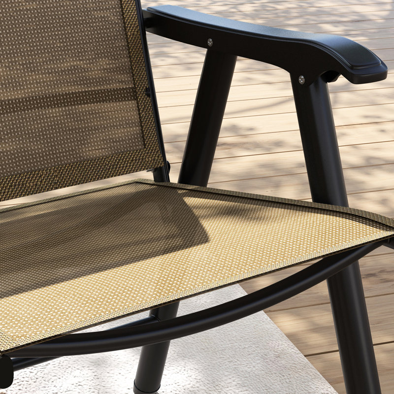 4 Patio Folding Chair - Stackable Outdoor Sling Chairs For Lawn, Dining, Camping. , Portable, Metal Frame, No Assembly, Brown Of 4 Dining With . Lightweight, Portable Picnic, Camping, Assembly