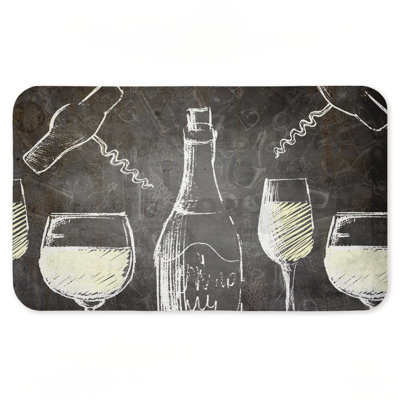 Chalkboard Style Wine Printed Anti-Fatigue Floor Mat, design by Kim Allen, 30"x18"