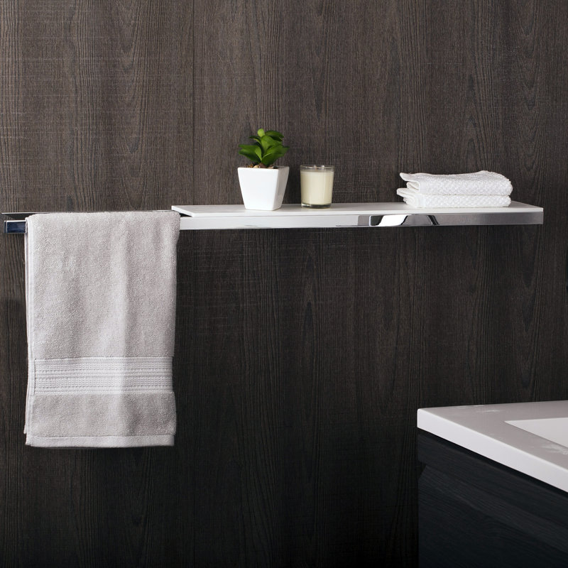 Karn Metal Floating Shelf, Brushed