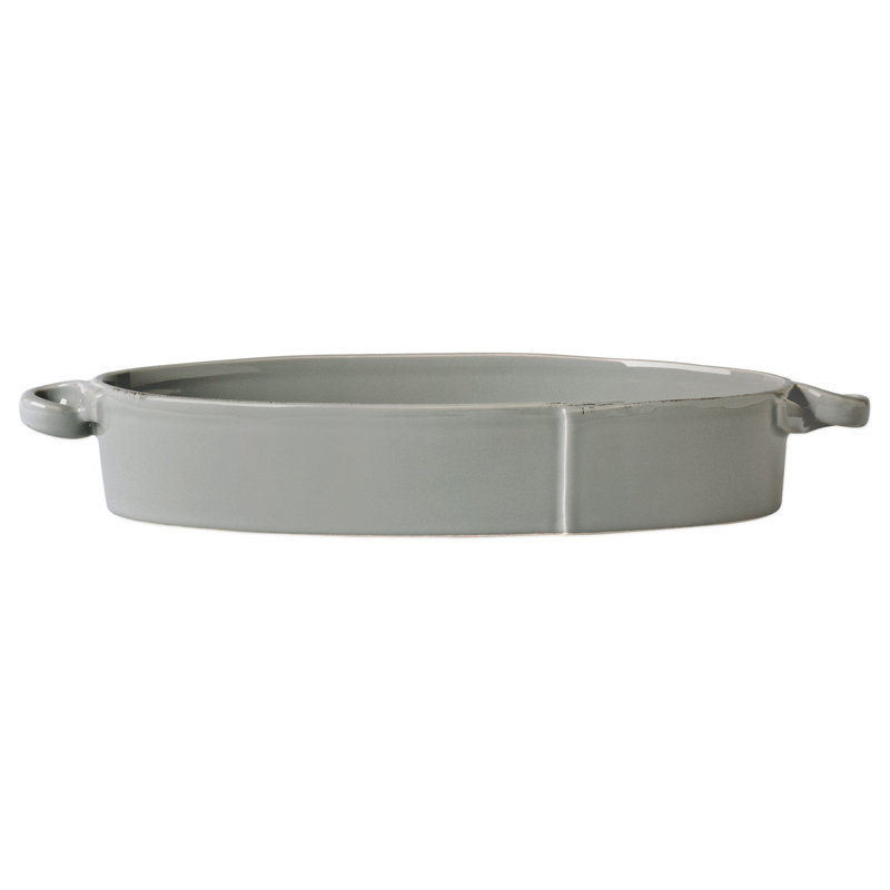 Lastra Oval Stoneware Baker, Gray