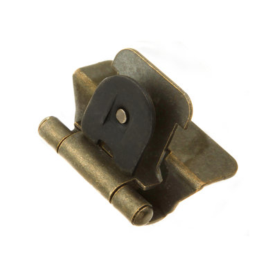 Double charnière démontable 1-1 / 4 po avec cadre à recouvrement automatique - laiton antique - charnières de porte d'armoire (ensemble de 2)