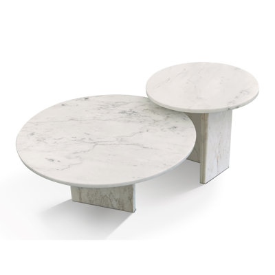 ensemble de tables basses en marbre naturel
