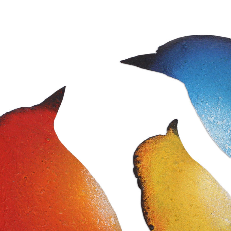Décoration murale en acier Bird Family