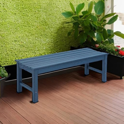 Banc d'extérieur, banc de salle à manger pour 2 personnes, banc de jardin imperméable, ne pourrit jamais ni ne se décolore, pour porche, jardin, terrasse et entrée, bleu