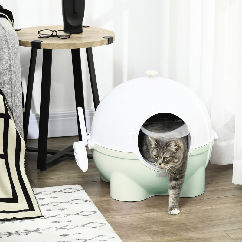Litière à capuchon pour chat, grande, avec couvercle, pédale de sable qui fuit, odeur, spacieuse pour chats de 9 lb