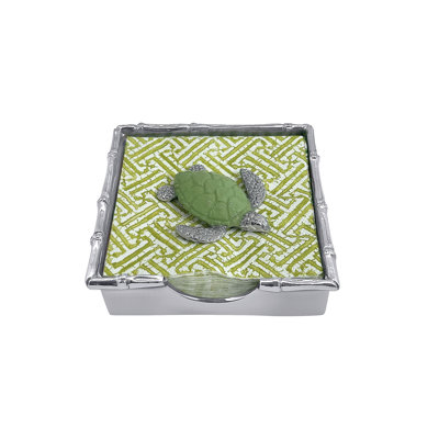 Palmy Nights Green Turtle Bamboo Napkin Holder