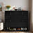 Wooden Shoe Cabinet With 4 Flip Drawers, 2 Storage Drawers And Open Compartments-1453550221