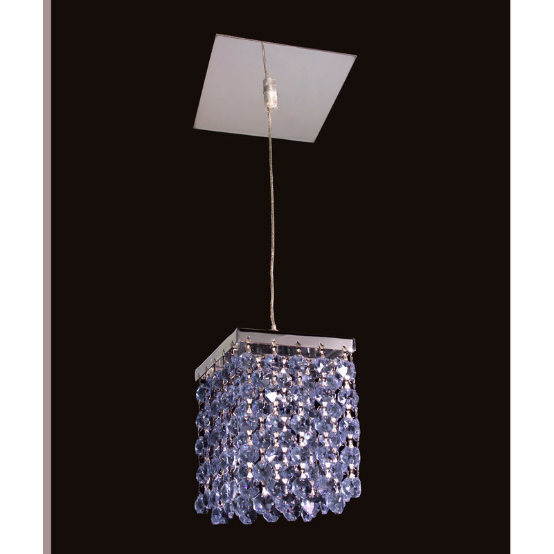 Luminaire suspendu carré 1 lumières Bedazzle, Saphir
