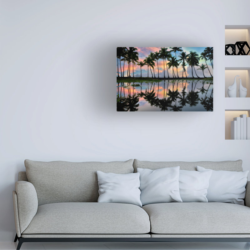 Palmiers 1 - Photographie sur toile tendue, H 12 po x l 19 po x P 2 po