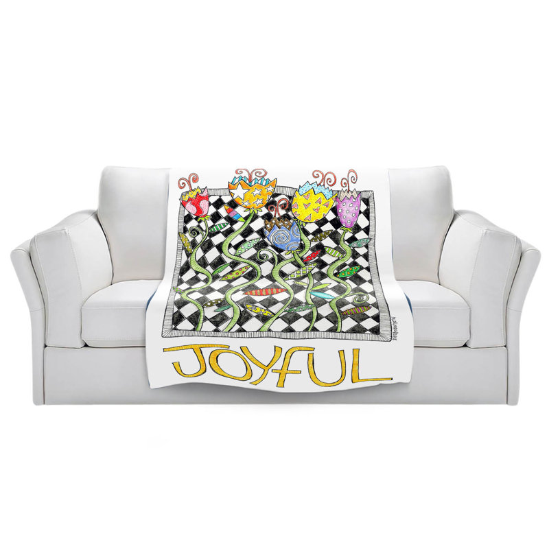  Couverture Joyful Flowers, 68 po x 80 po