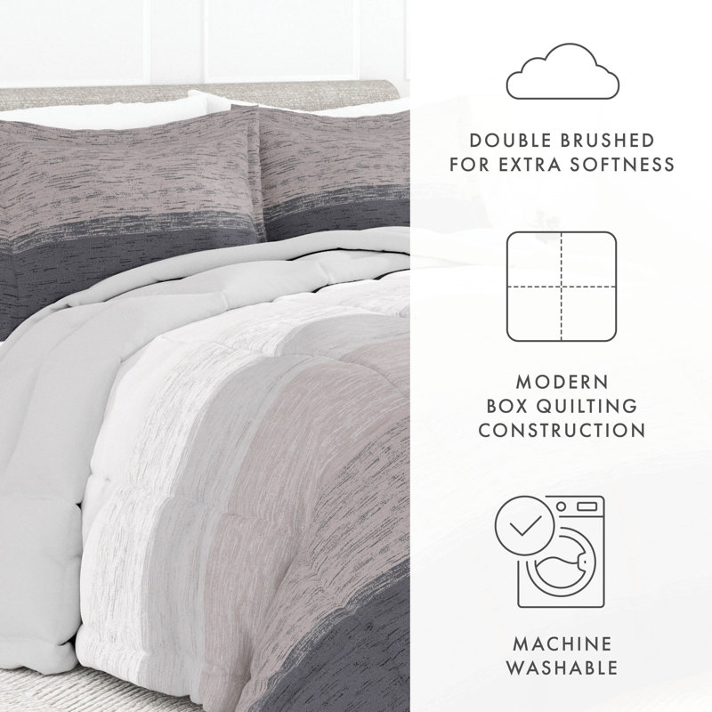 Gray Ombre Down Alternative Full Comforter Set