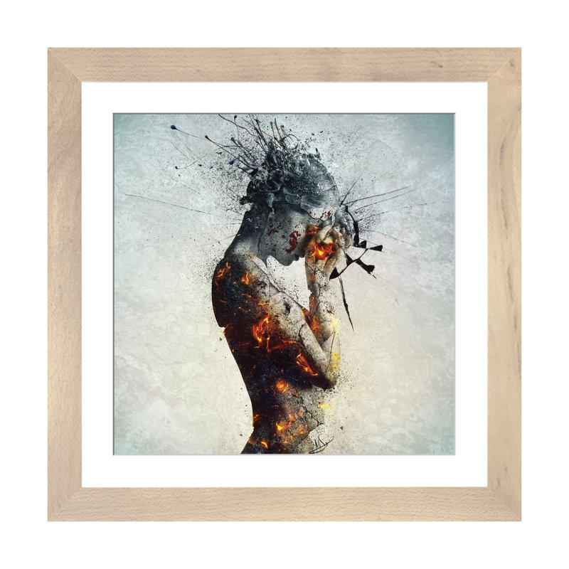 " Deliberation " by Mario Sanchez Nevado, Framed Print, 16" H x 16" W x 1" D, Natural Wood