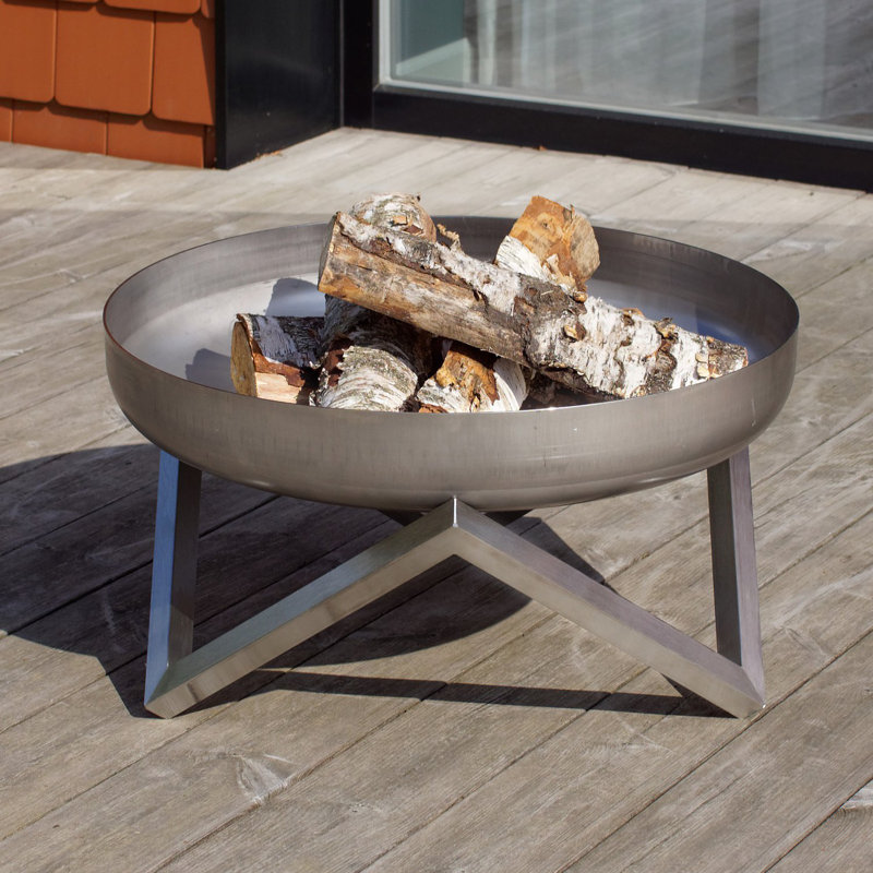 Round Fire Pit, Silver