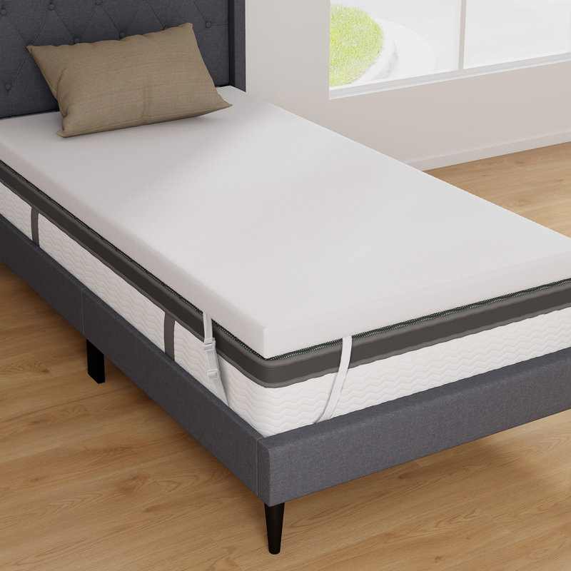 Alwyn Home 3" Gel-infused Memory Foam Mattress Topper With Removable & Washable Cover, King