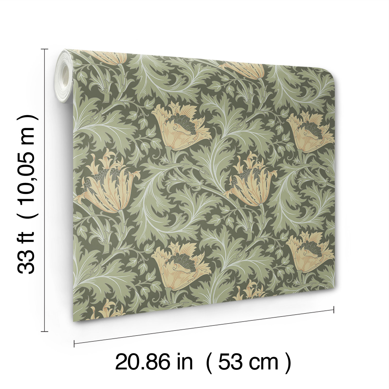 Anemone Floral Wallpaper, Moss