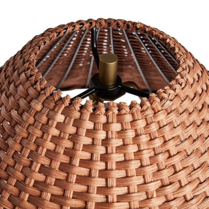 Medici Table Lamp, Brown, Rattan, White