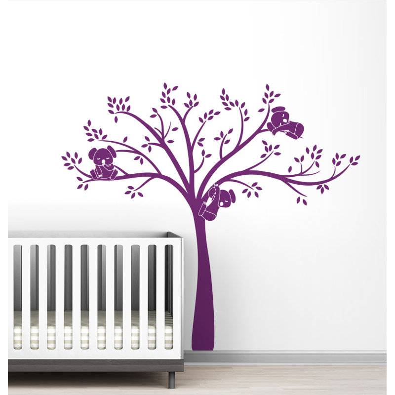 Décalcomanie murale monochrome modern Koala Cuteness, Violet