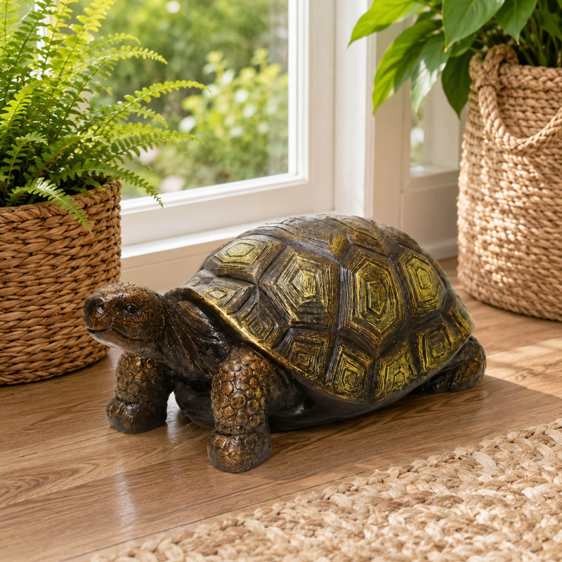 Grande statue de jardin 3D de tortue, design en résine réaliste