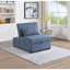 Lit convertible moderne gris-bleu avec assise rembourrée