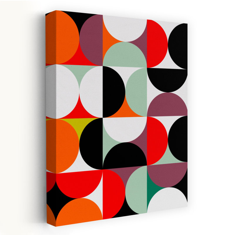Art contemporain abstrait géométrique coloré, H 24 po x l 16 po