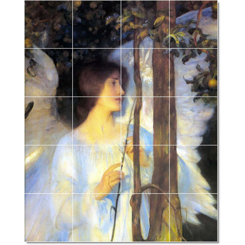 Carreau de céramique décorative 24 po x 30 po 6 po x 6 po, Arthur Hacker Angel W22481