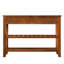 Console brune avec 2 tiroirs et tablettes de rangement, buffet Mid-Century en bois massif pour le salon, la cuisine, le vestibule, le couloir et le vestibule, le couloir et la finition
