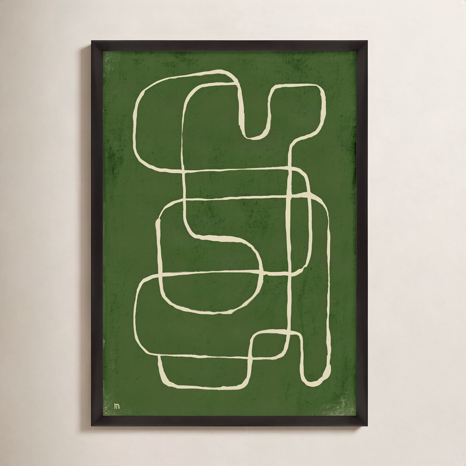 Line Works 1 by Studiom, Black Framed Paper, 25" H x 17.5" W x 1.25" D
