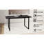 Table de salle à manger noire de 59 po, pieds en métal, plateau de table épais de 1,5 po, pour 4-6, meubles de cuisine-1058291978