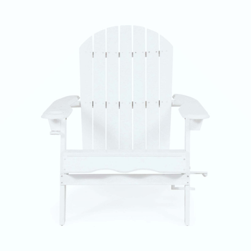 Chaise de patio pliante avec porte-gobelets, conception rustique pour la détente en plein air et l'efficacité de l'espace