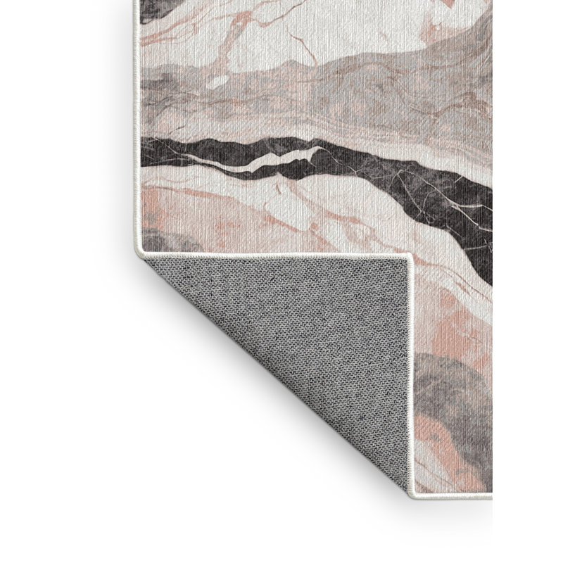 Machine Washable Beige Area Rug, Runner 2' x 4'