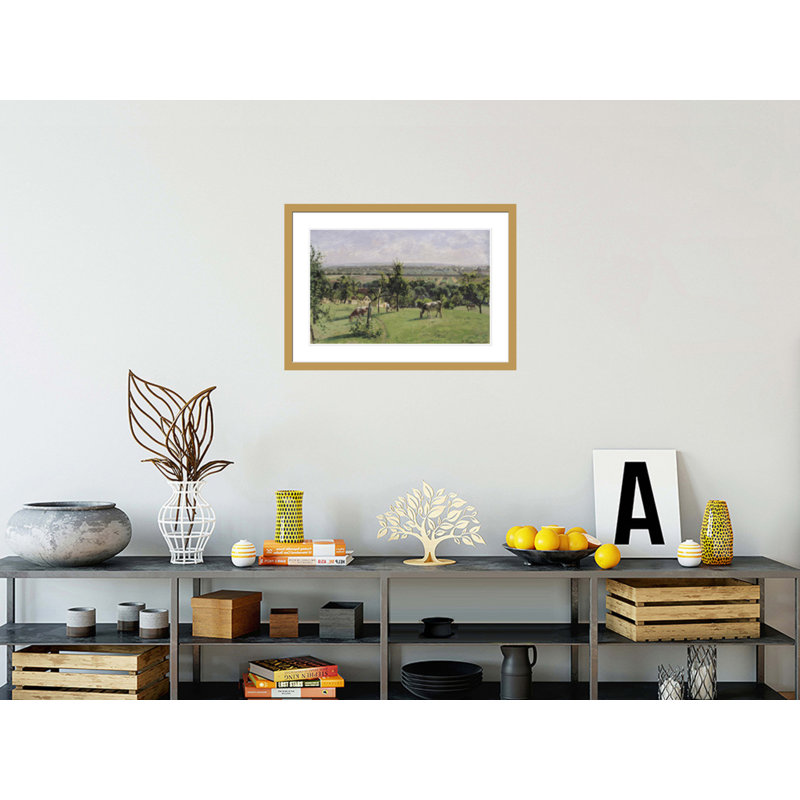 «Hillside of Vesinet Yvelines» par Camille Pissarro, impression giclée encadrée, H 21,12 po x l 29,5 po