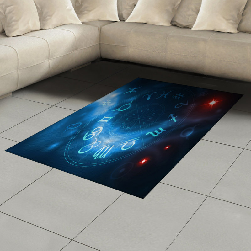 Astrology High Density Long Fiber Poly Threads Decorative Area Rug Carpet, Rectangle 4' x 5'8"